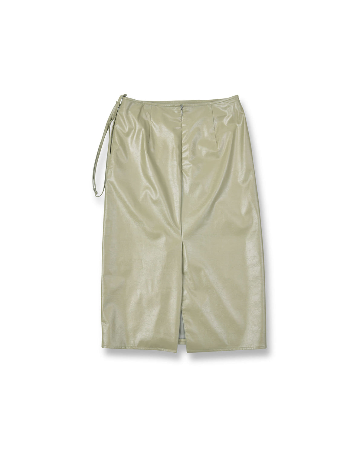 Brownyard - Crack Leather Midi Skirt (Olive) product image 2 | TRAB K-Fashion Australia
