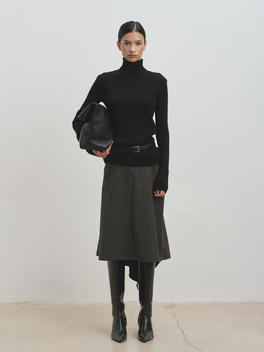 Tonywack - Wool Checked Midi Skirt (Brown Check) product image 6 | TRAB K-Fashion Australia