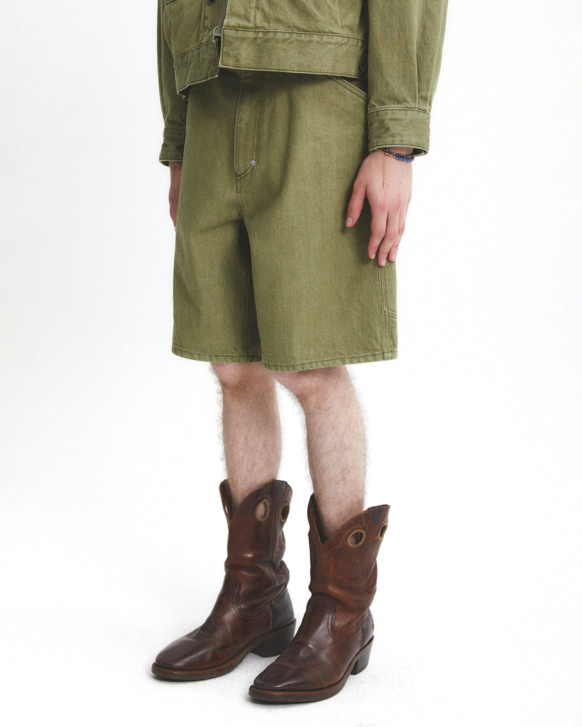 Eastlogue - Carpenter Shorts (Olive Denim) product image 3 | TRAB K-Fashion Australia
