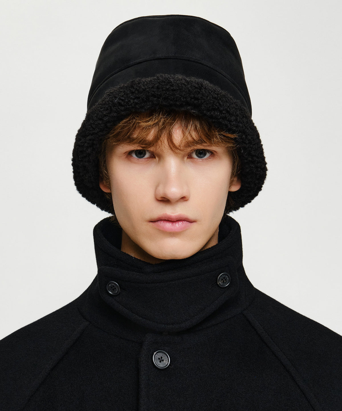 Marithe & Francois Girbaud - Small Classic Logo Suede Bucket Hat (Black) product image 5 | TRAB K-Fashion Australia