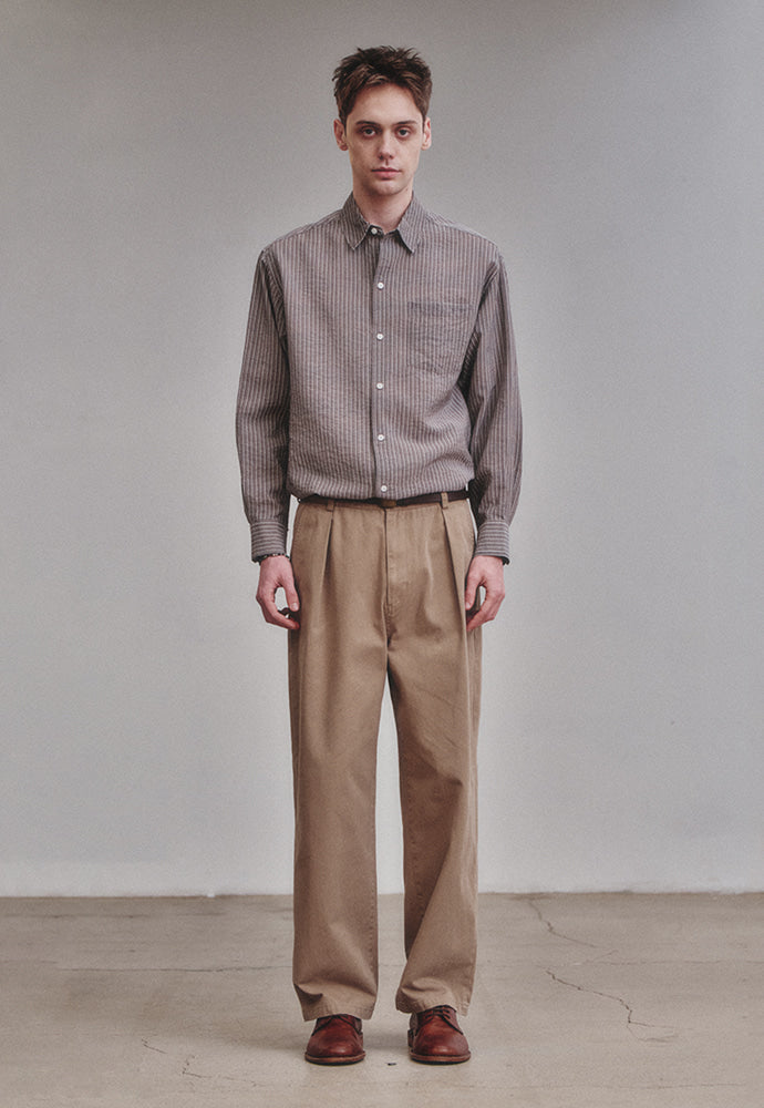Art if acts - Wrinkle Rayon Shirt (Wood/Cream) product image 2 | TRAB K-Fashion Australia