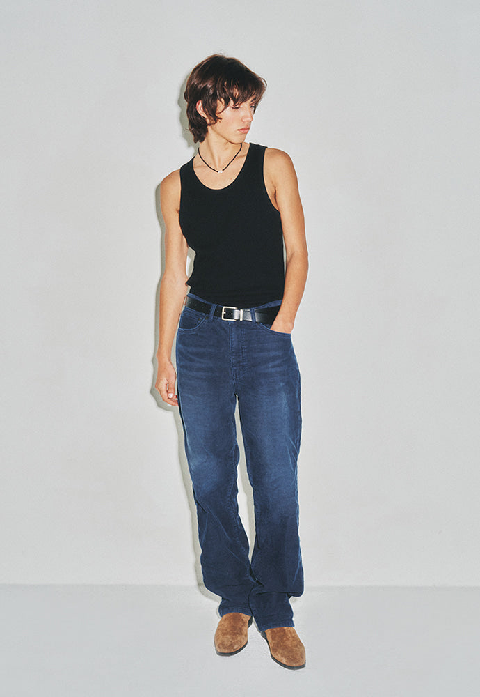 Tonywack - Indigo Garment-Dyed Straight Cut Corduroy Pants (Faded Indigo) product image 4 | TRAB K-Fashion Australia