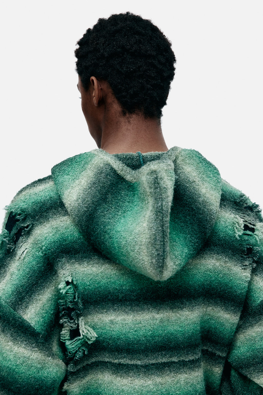 Andersson Bell - Unisex Gradient Distressed Hoodie (Green) product image 8 | TRAB K-Fashion Australia