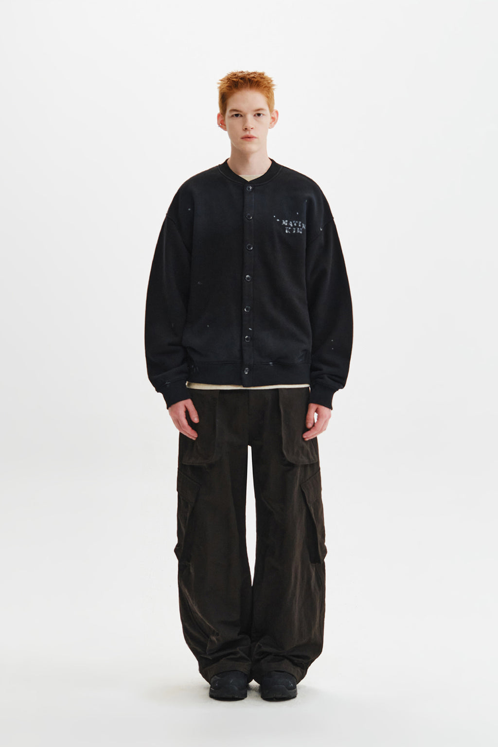 Matin Kim - Dusty Washed Button Up Jumper (Black) product image 8 | TRAB K-Fashion Australia
