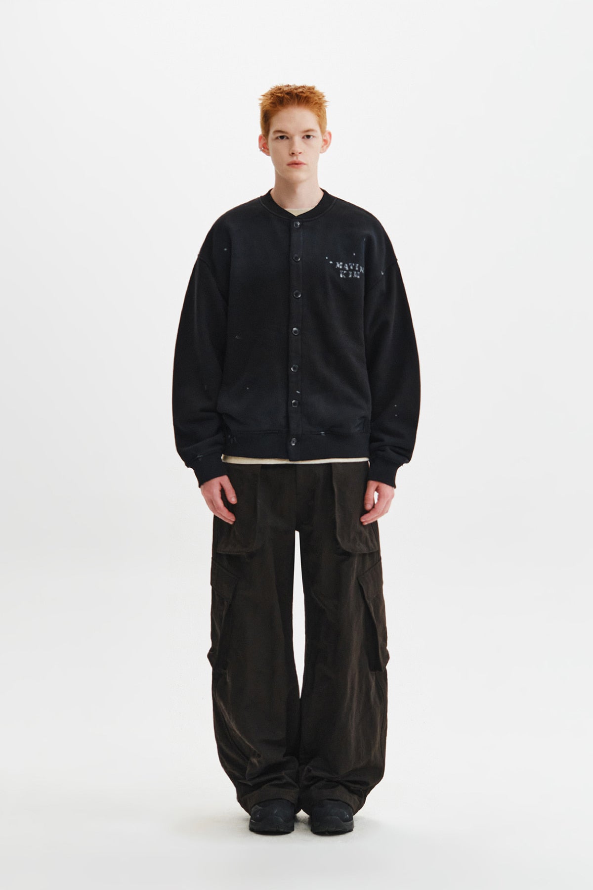 Matin Kim - Dusty Washed Button Up Jumper (Black) product image 8 | TRAB K-Fashion Australia