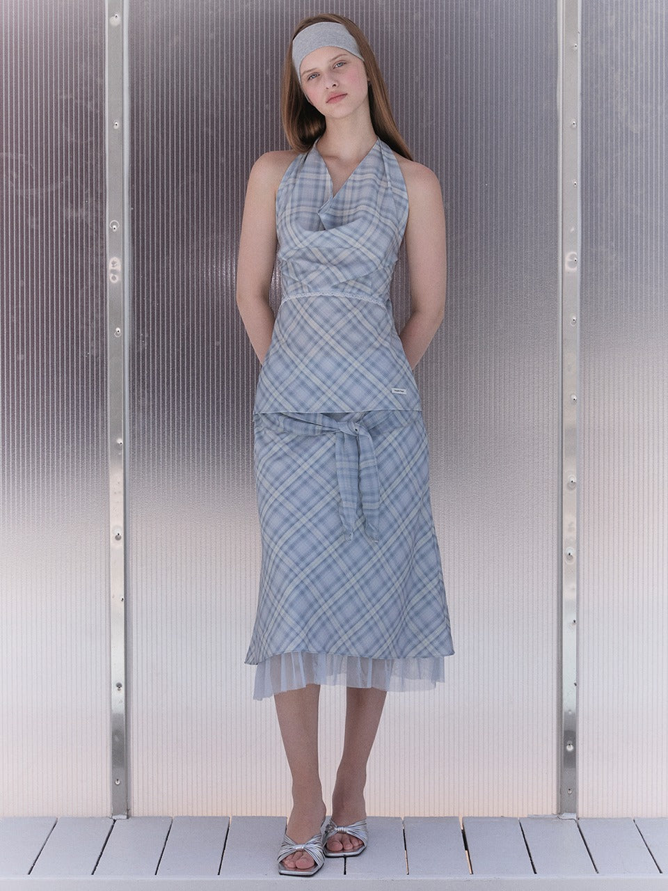 Margarin Fingers - Ribbon Detail Mermaid Skirt (Light Blue) product image 1 | TRAB K-Fashion Australia