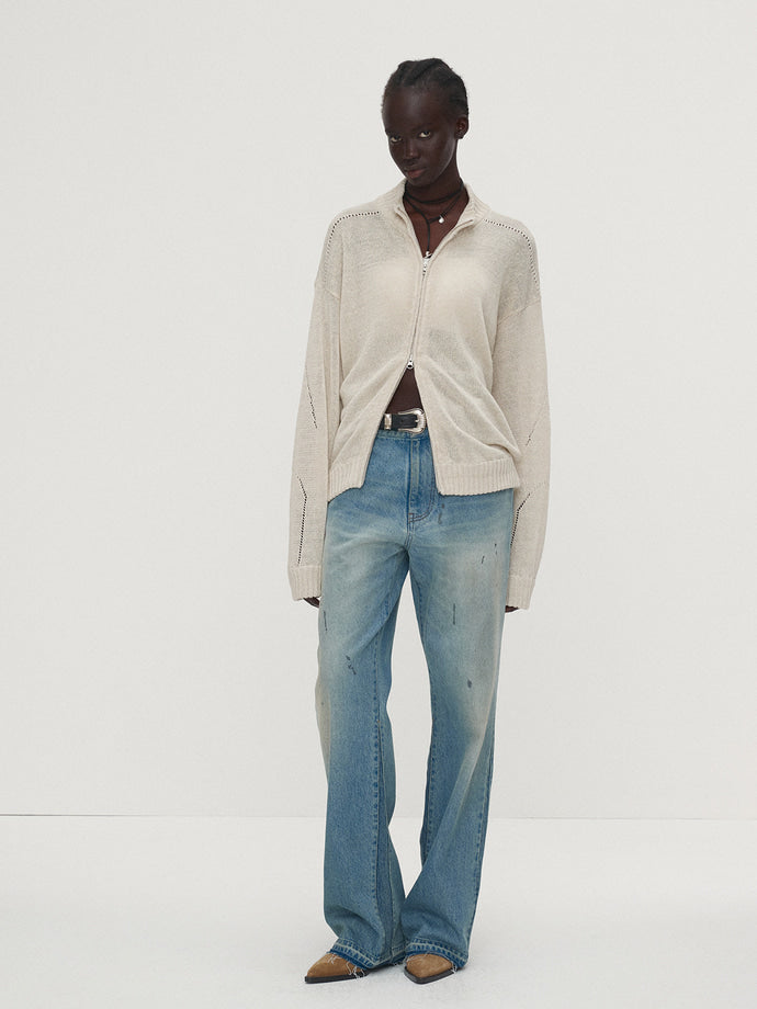 Tonywack - Flared-Leg Reconstructed Denim Jeans (Washed Light Blue) product image 3 | TRAB K-Fashion Australia