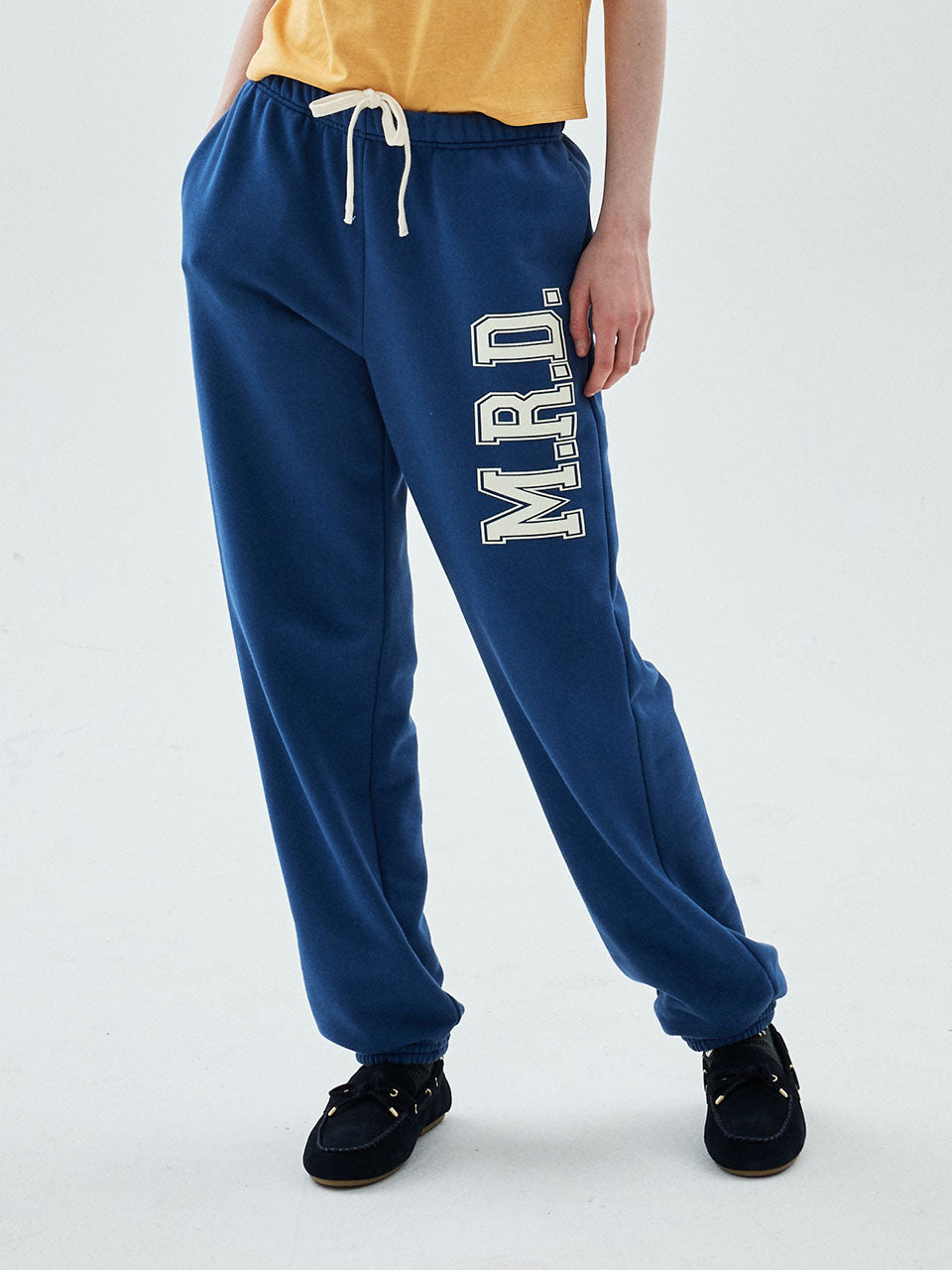Mardi Mercredi - Slim Jogger Pants M.R.D. Logo (Vintageblue Ivory) product image 1 | TRAB K-Fashion Australia