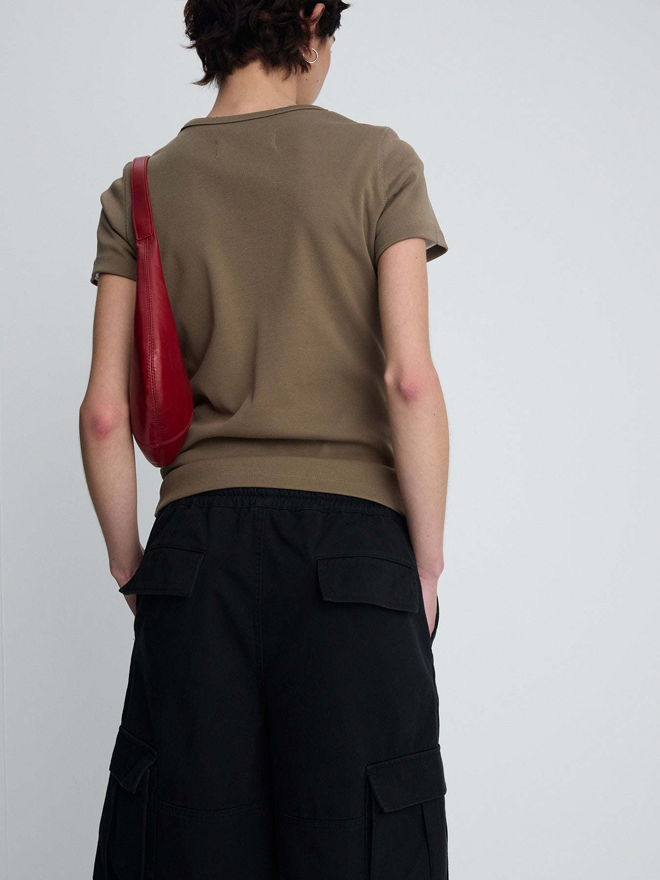 Tonywack - Ribbed Half Sleeve T-Shirts (Taupe) product image 4 | TRAB K-Fashion Australia
