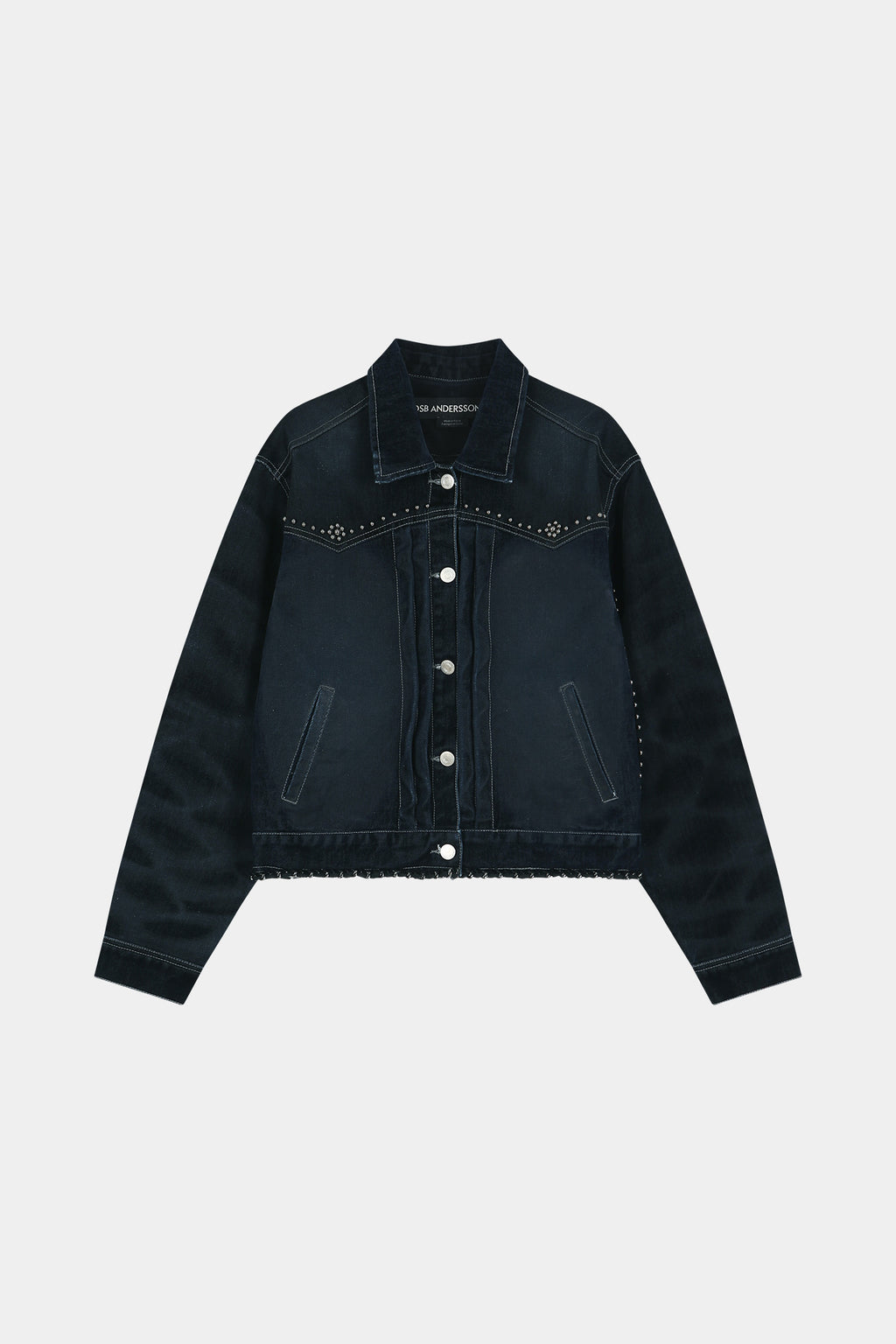 Andersson Bell - [Pre-Order – Ships August 28] Studded Velvet Denim Jacket (black/navy) (Black/Navy) product image 11 | TRAB K-Fashion Australia