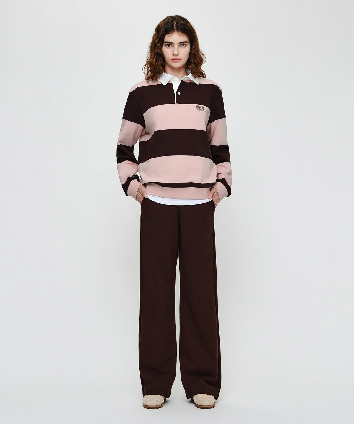 Marithe & Francois Girbaud - Classic Logo Sweat Pants (Brown) product image 2 | TRAB K-Fashion Australia