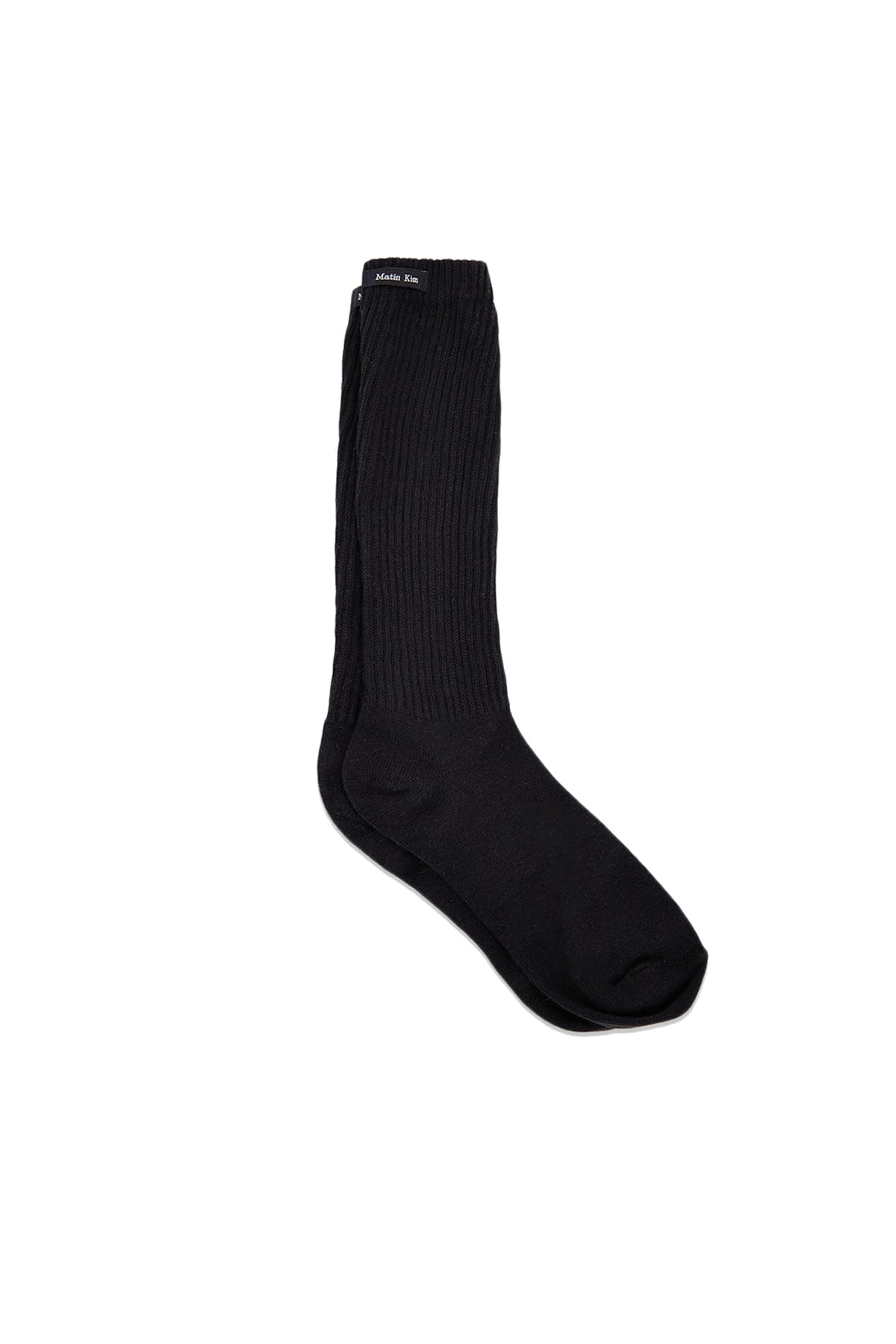 Matin Kim - Small Logo Point Ribbed Socks (Black) product image 5 | TRAB K-Fashion Australia
