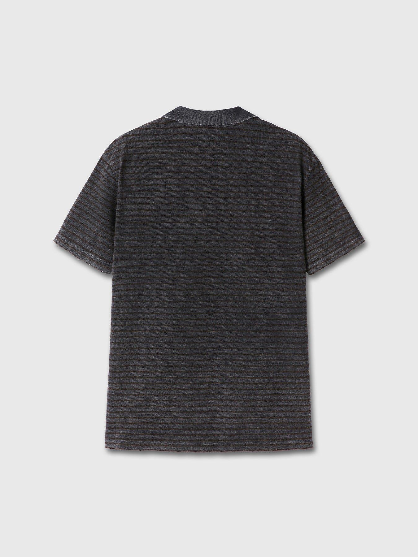 Tonywack - Garment Dyed Stripe Piqué Polo (Faded Black) product image 10 | TRAB K-Fashion Australia