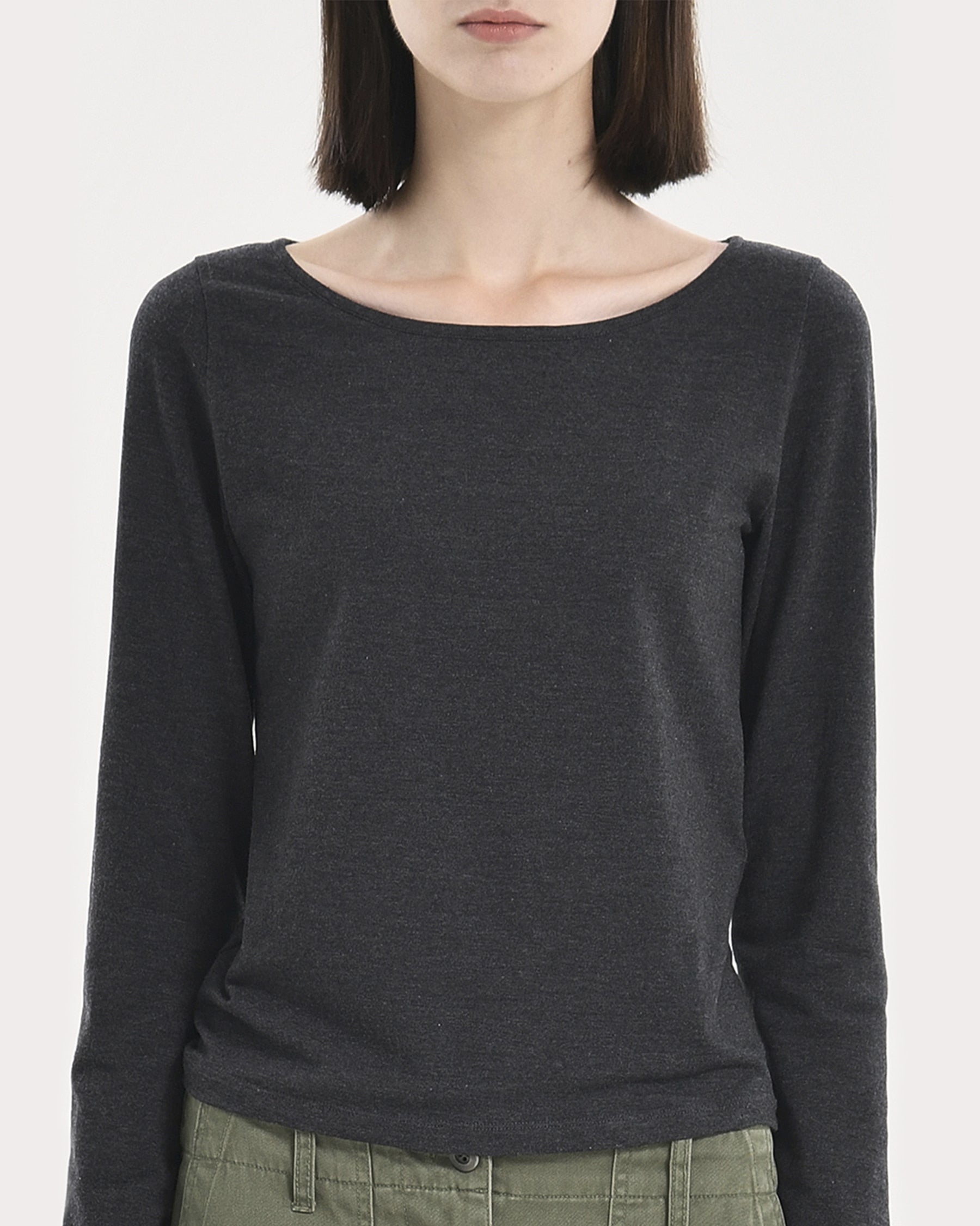 Brownyard - Scoopneck Long Sleeve (Charcoal) product image 4 | TRAB K-Fashion Australia