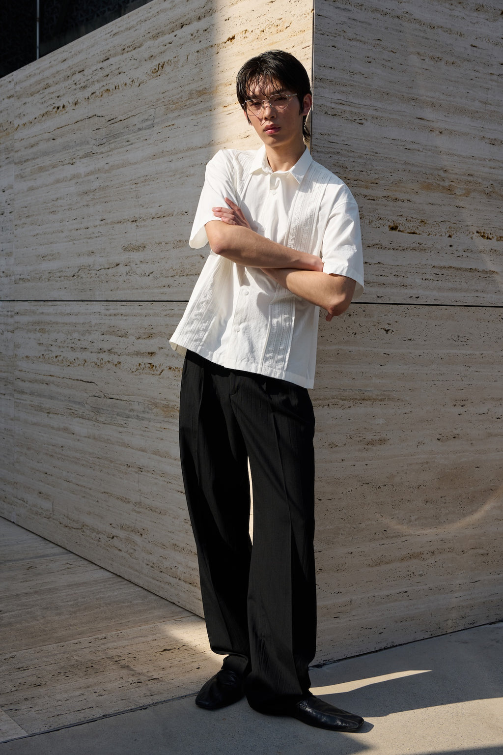 STU - Lace Panel Shirt (White) product image 15 | TRAB K-Fashion Australia