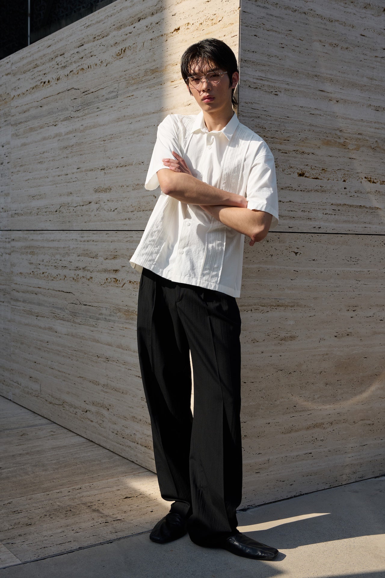 STU - Lace Panel Shirt (White) product image 15 | TRAB K-Fashion Australia