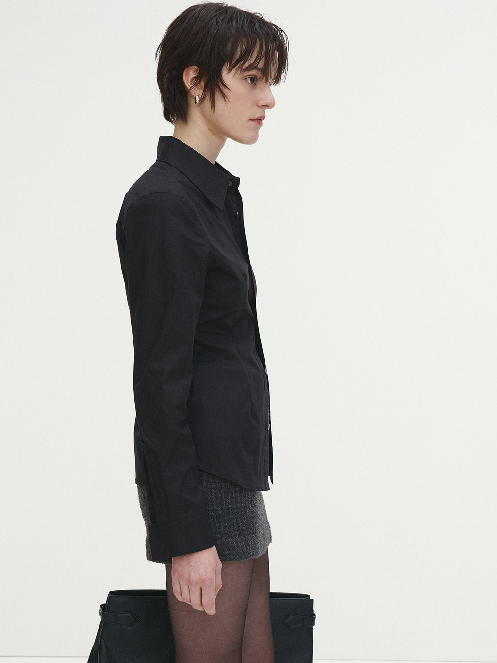 Tonywack - Elasticated Cotton Slim-Fit Shirt (Black) product image 5 | TRAB K-Fashion Australia