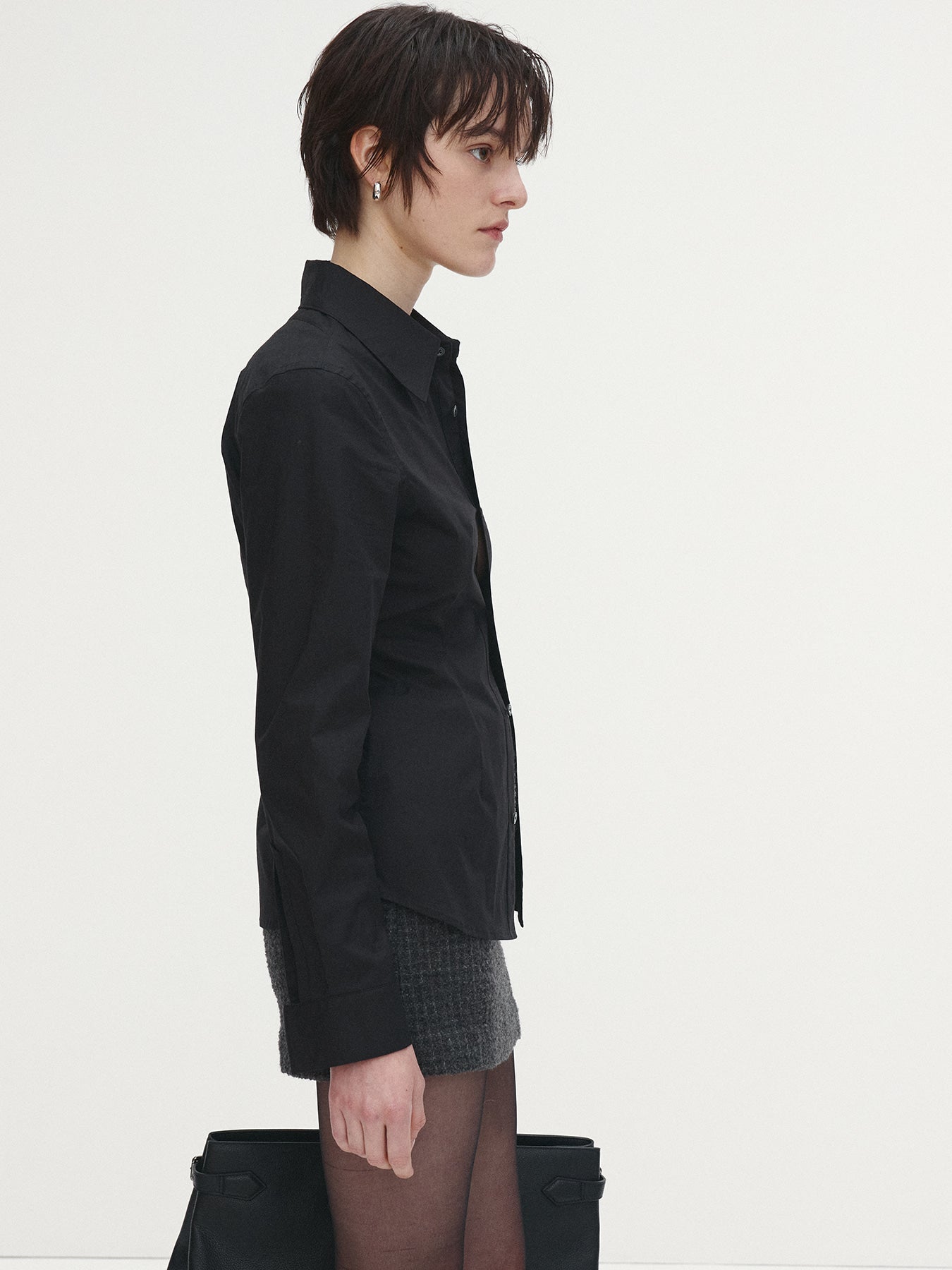 Tonywack - Elasticated Cotton Slim-Fit Shirt (Black) product image 5 | TRAB K-Fashion Australia