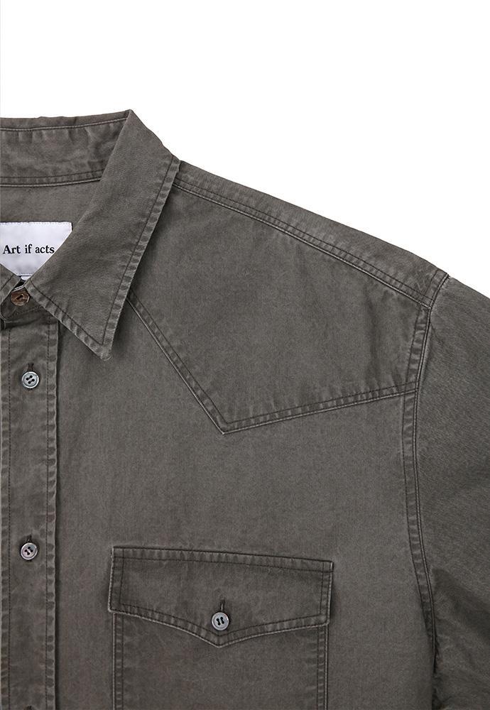 Art if acts - Washed Western Shirt (Moss Grey) product image 11 | TRAB K-Fashion Australia