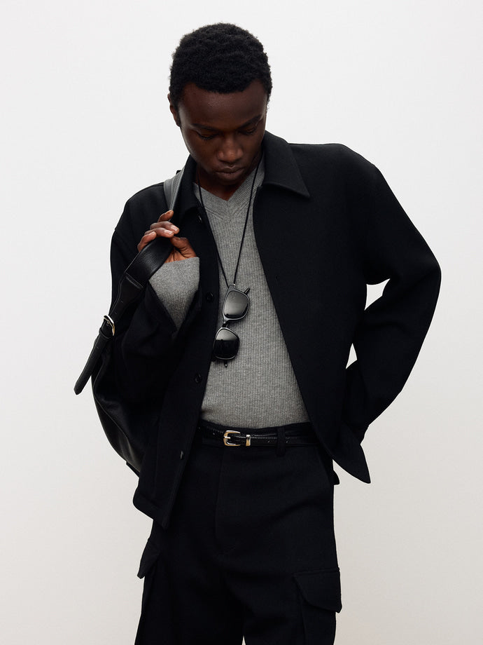 Tonywack - Textured Wool Shirt Blouson (Black) product image 1 | TRAB K-Fashion Australia