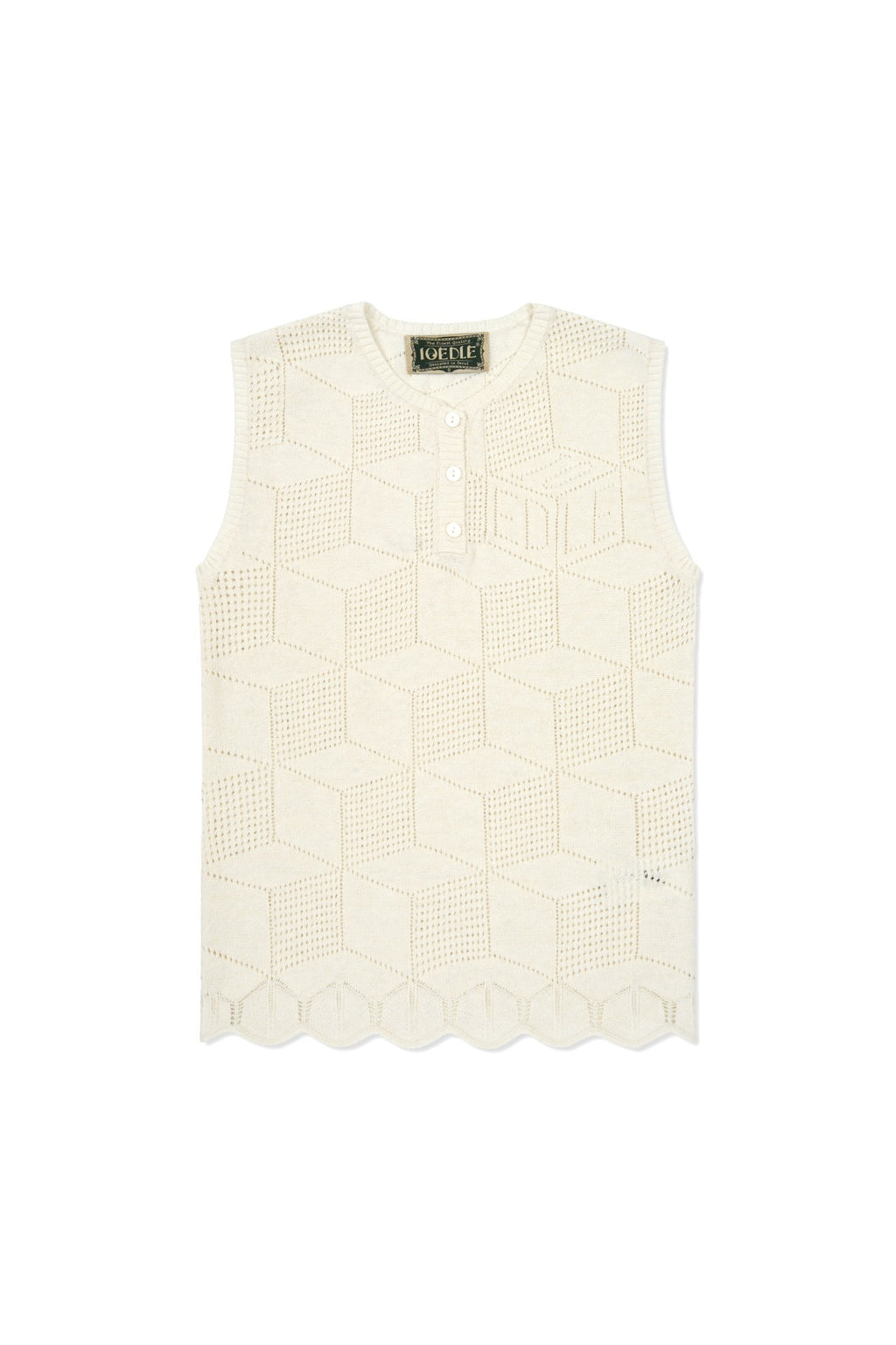 Ioedle - Architectural Infinite Hexagonal Mesh Vest (Ivory) product image 2 | TRAB K-Fashion Australia