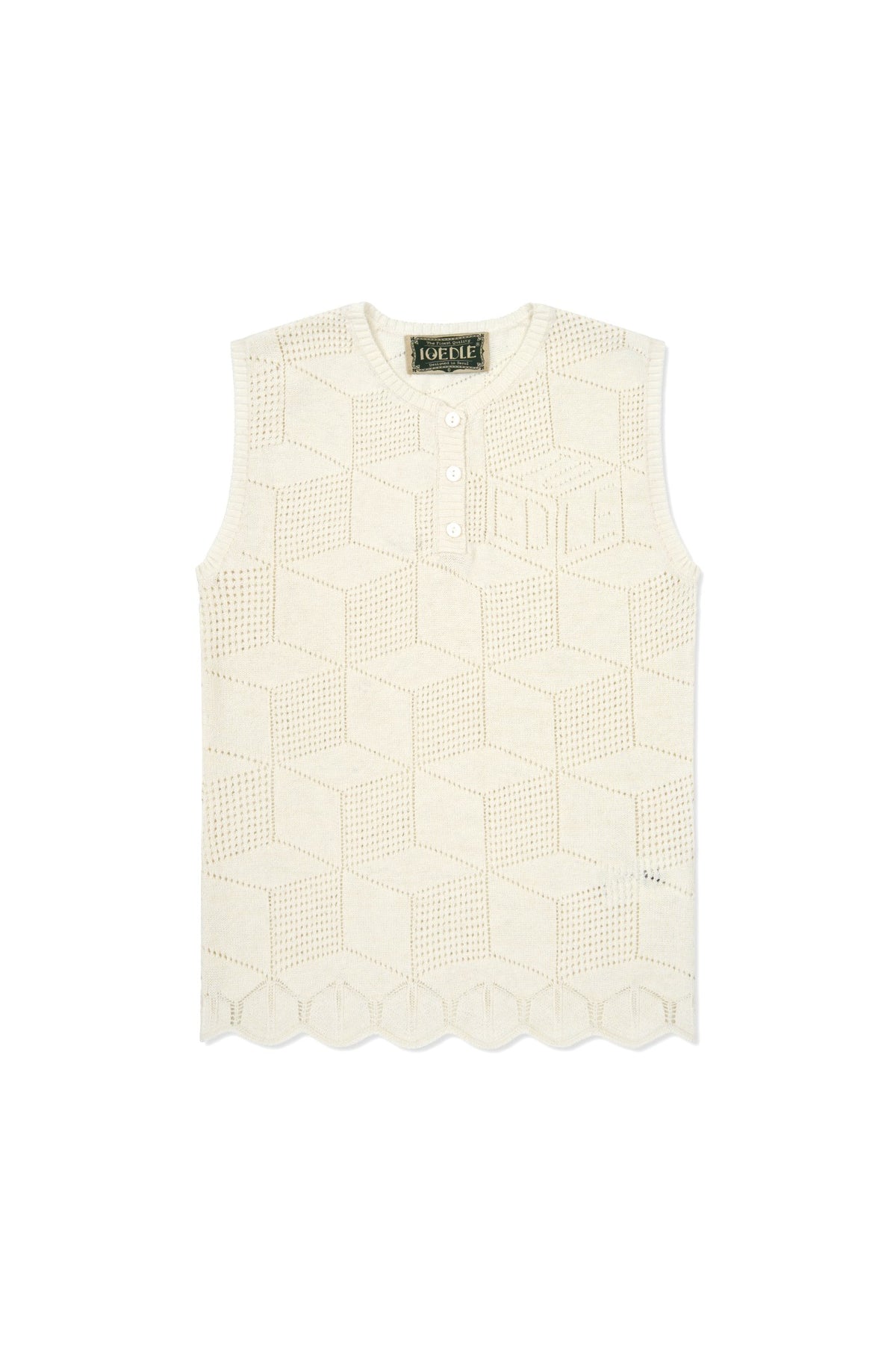 Ioedle - Architectural Infinite Hexagonal Mesh Vest (Ivory) product image 2 | TRAB K-Fashion Australia