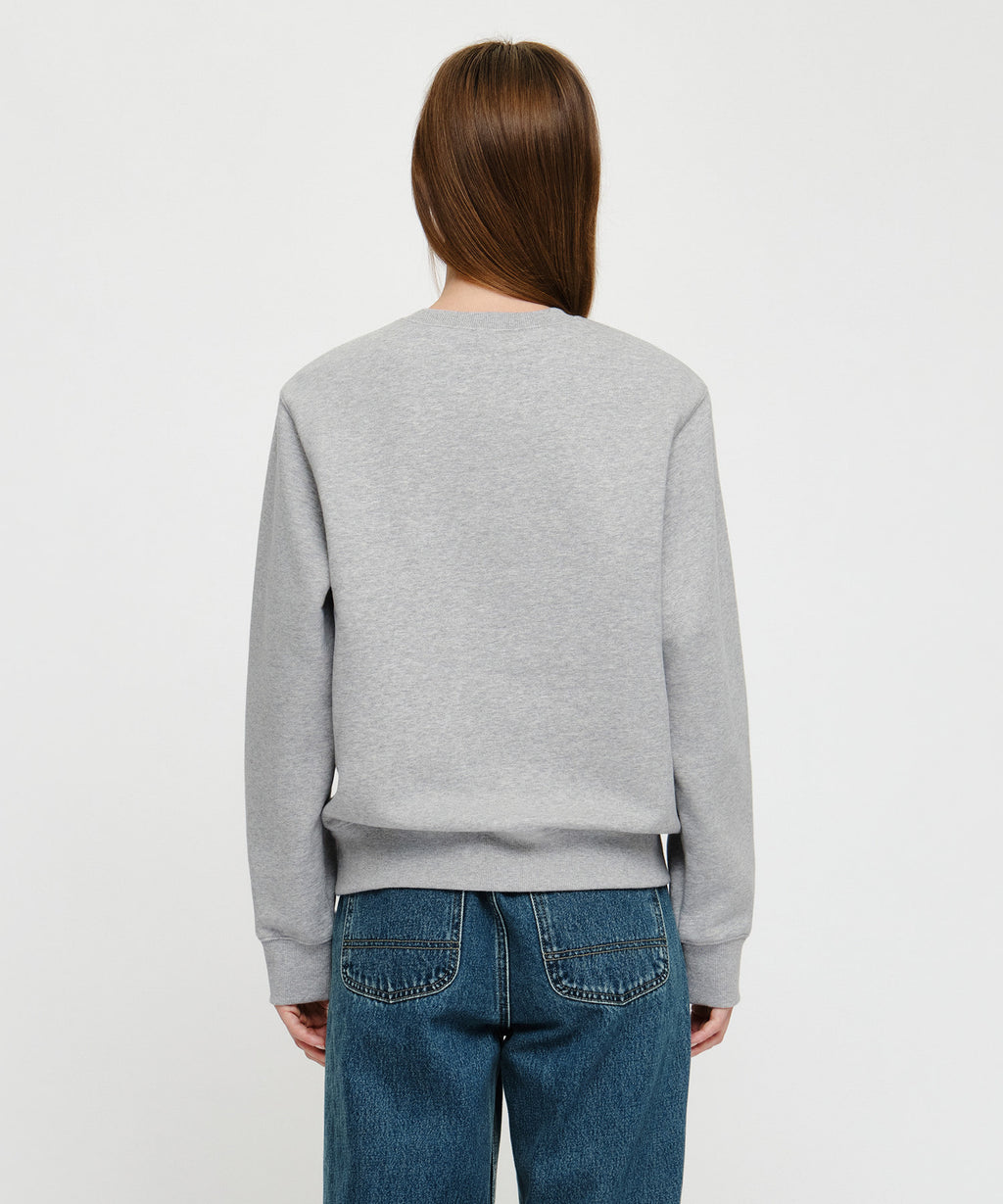 Marithe & Francois Girbaud - Small Classic Logo Oversized Sweatshirt (brushed) (Heather Gray) product image 3 | TRAB K-Fashion Australia