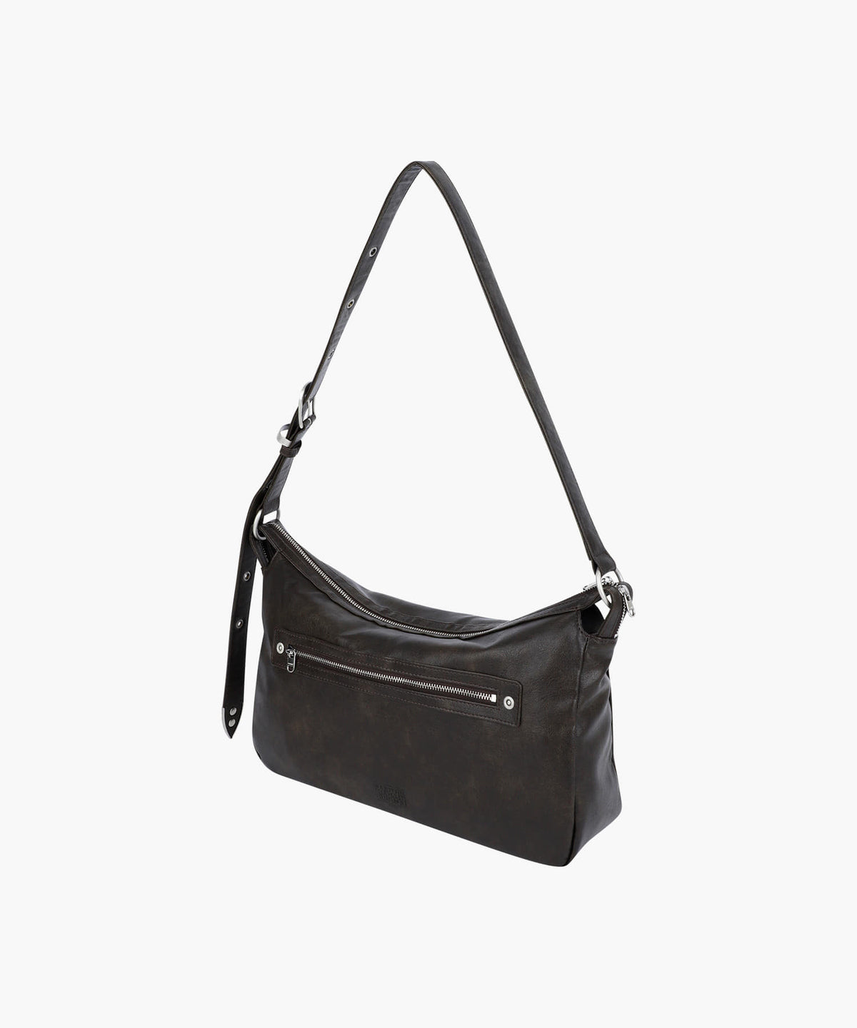 Marithe & Francois Girbaud - Classic Logo Zip Buckle Shoulder Bag (Brown) product image 2 | TRAB K-Fashion Australia