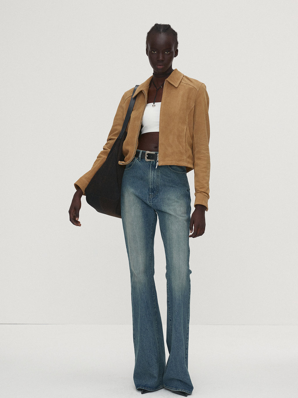 Tonywack - Suede Cropped Jacket (Light Beige) product image 3 | TRAB K-Fashion Australia