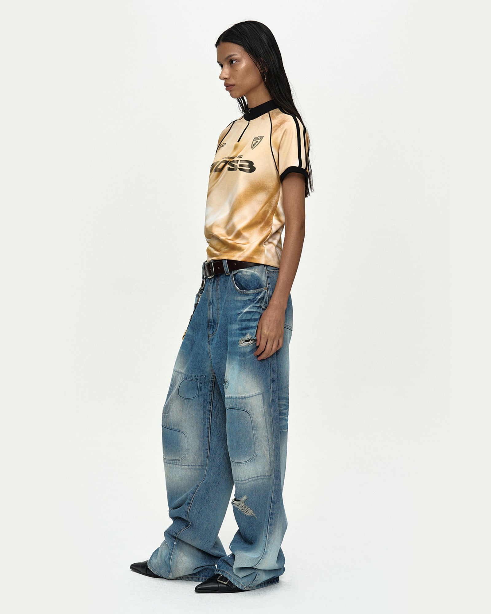 Andersson Bell - Printed Football Zip-Up Top (Gold) product image 3 | TRAB K-Fashion Australia
