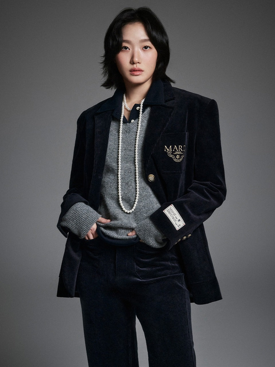 Mardi Mercredi - Corduroy Jacket Alumni Classique (Navy) product image 1 | TRAB K-Fashion Australia