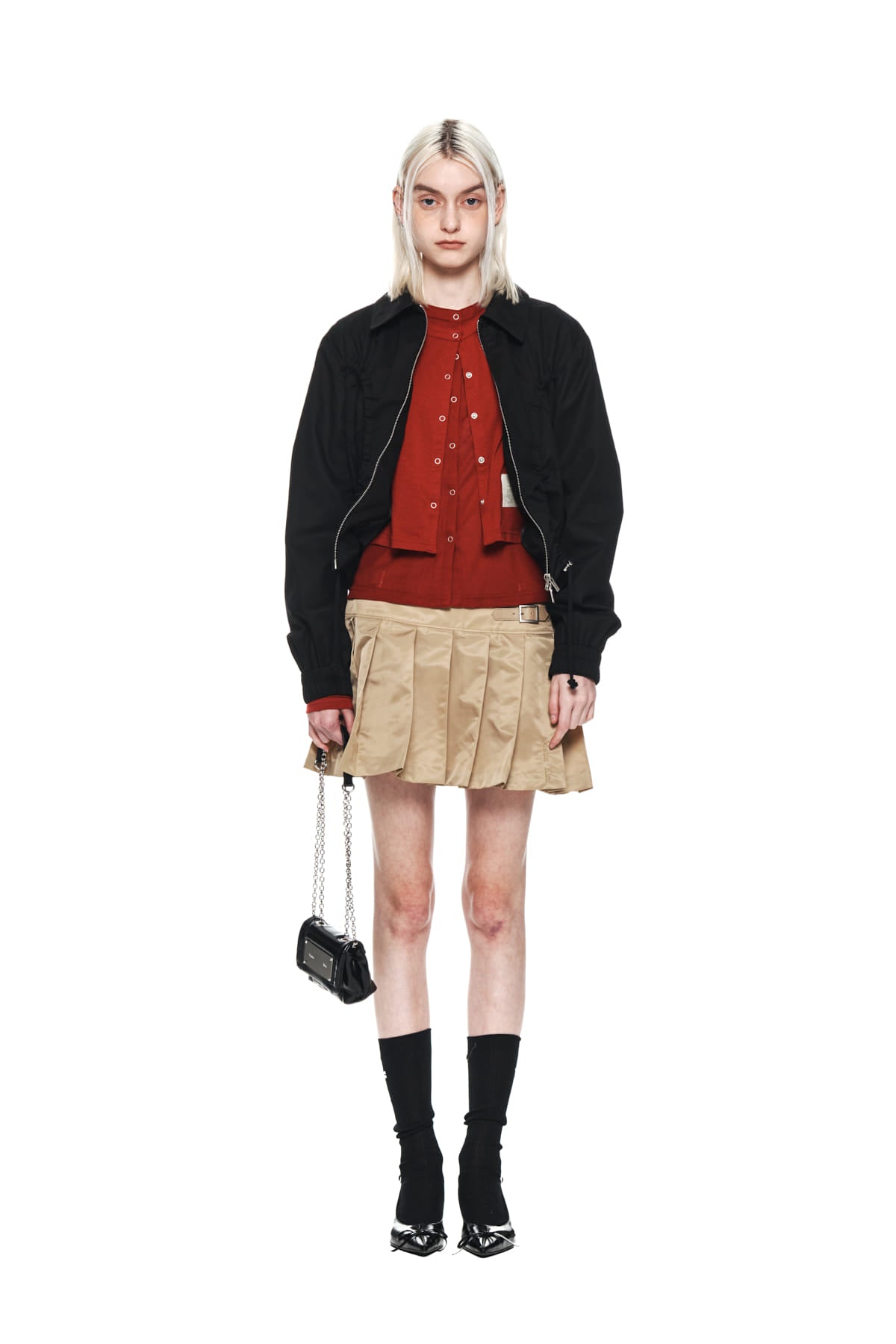 Matin Kim - Lowrise Pleats Mini Skirt (Beige) product image 5 | TRAB K-Fashion Australia