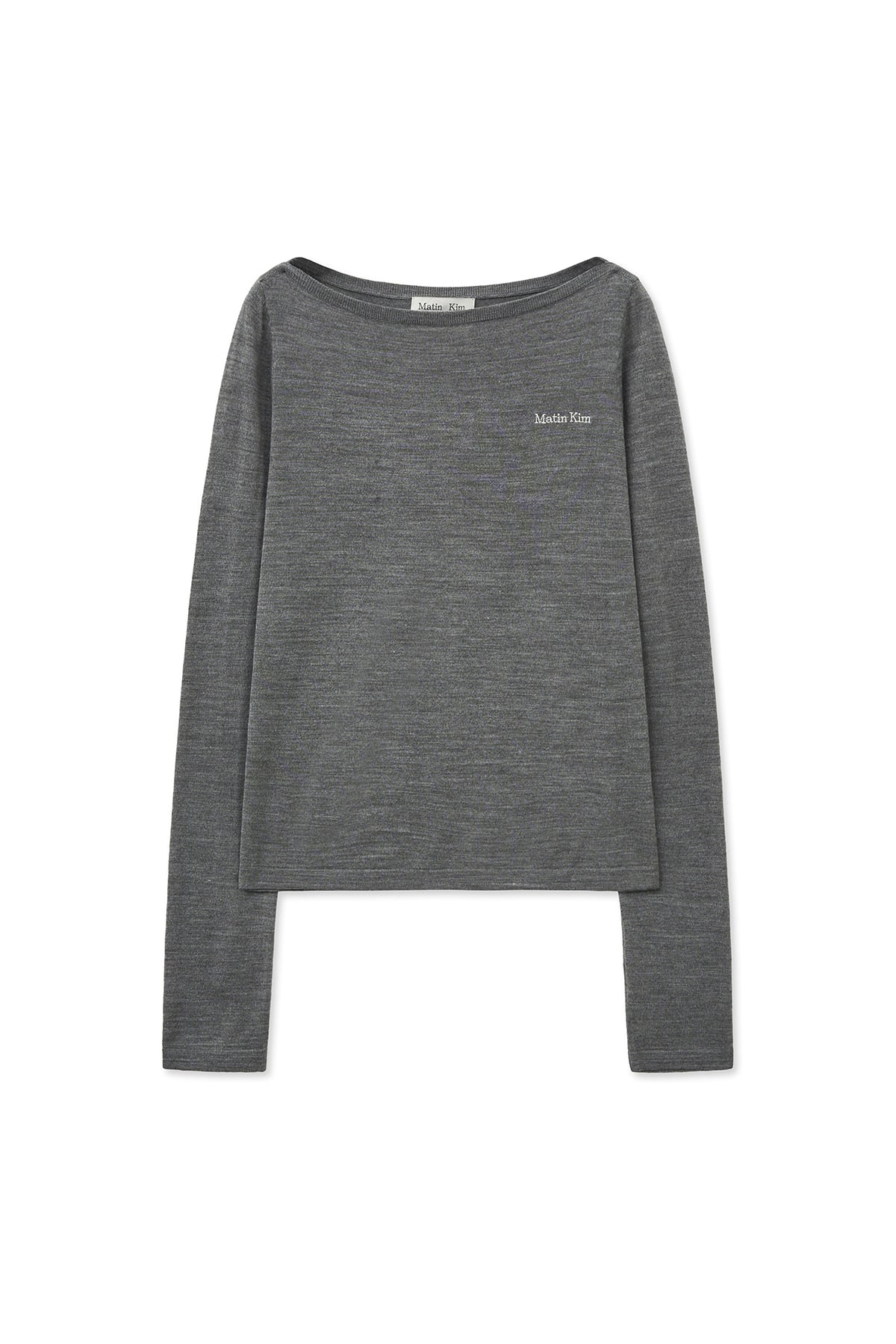 Matin Kim - Essential Boat Neck Knit Top (Grey) product image 10 | TRAB K-Fashion Australia