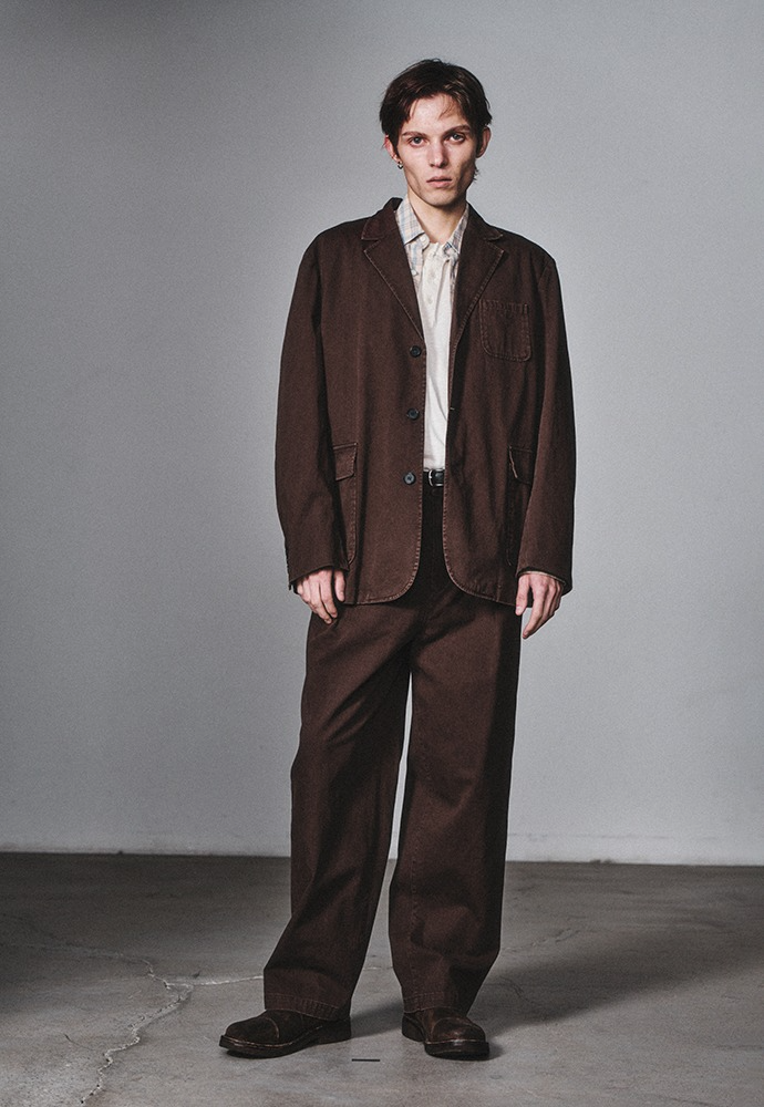Art if acts - Washed 3 Button Blazer (Brown) product image 1 | TRAB K-Fashion Australia