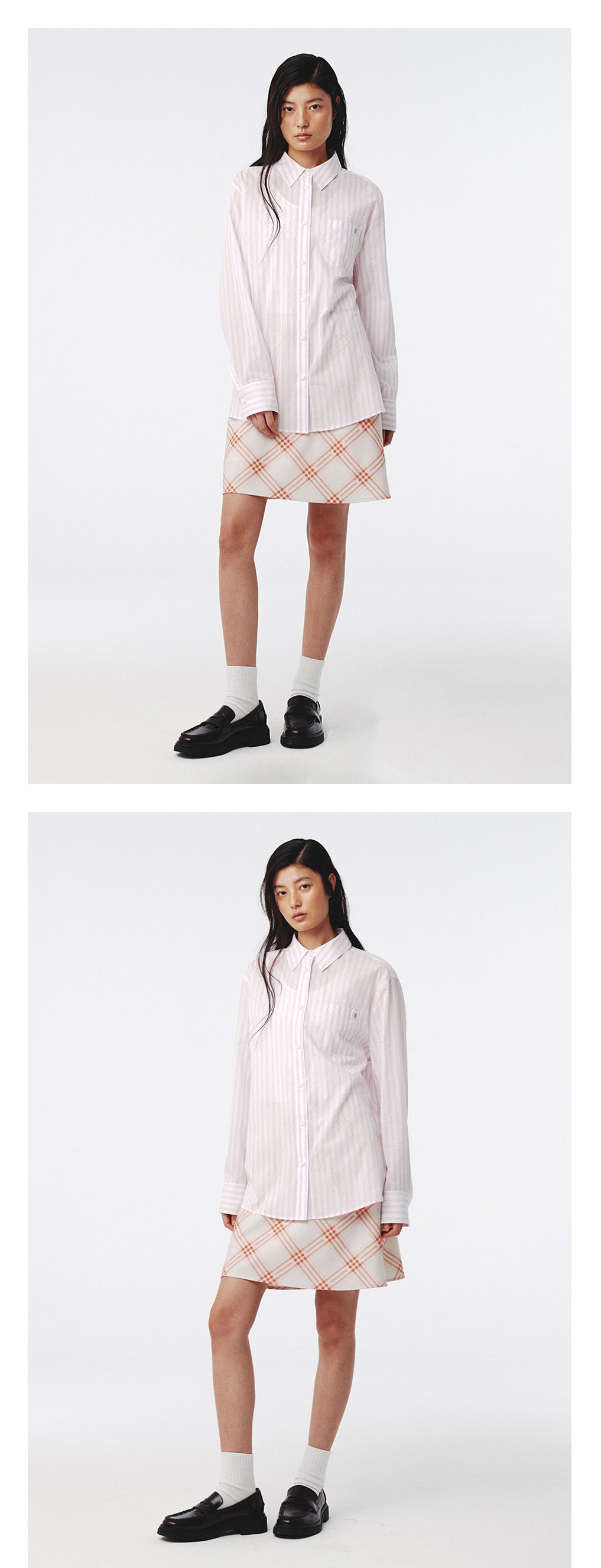 Kijun - Natural Stripe Shirt (Purple) product image 1 | TRAB K-Fashion Australia