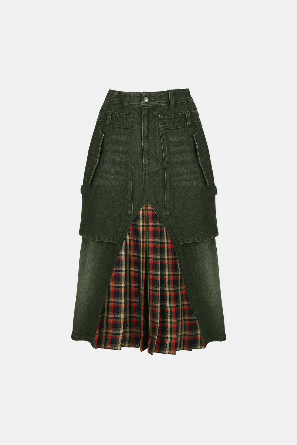 Andersson Bell - Raptor Layered Pleats Skirt (Washed Green) product image 8 | TRAB K-Fashion Australia