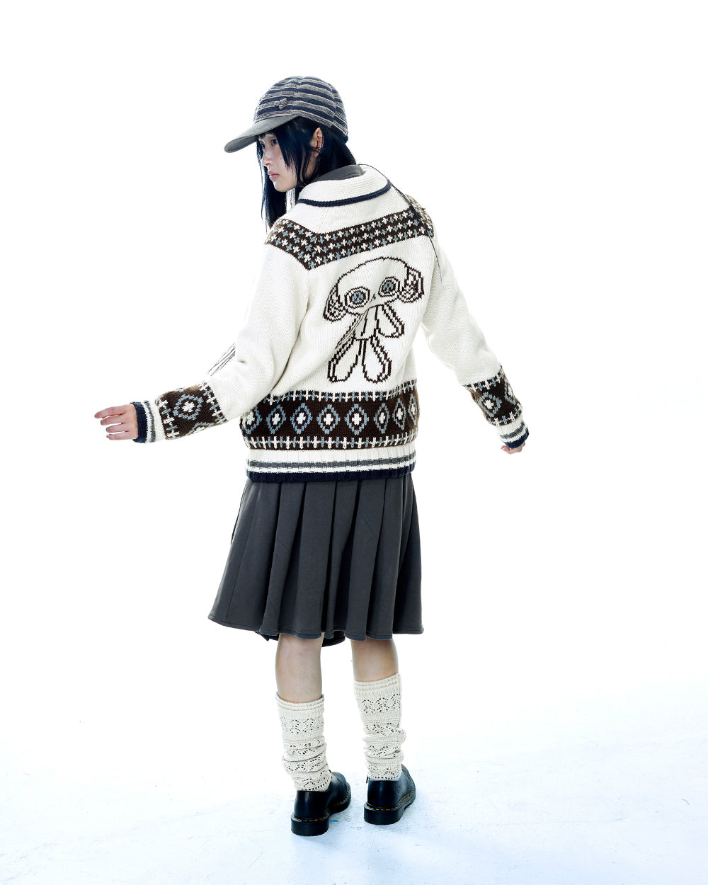 Coyseio - Mossy Cowichan Knit Jacket (Ivory) product image 20 | TRAB K-Fashion Australia