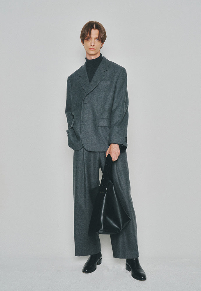 Tonywack - Italian Wool Flannel Twill Blazer (Italian Fabric) (Grey) product image 1 | TRAB K-Fashion Australia