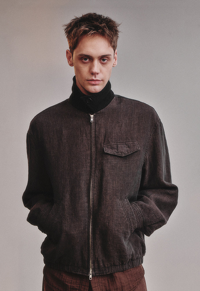 Art if acts - Linen Pocket Blouson (Wood) product image 2 | TRAB K-Fashion Australia