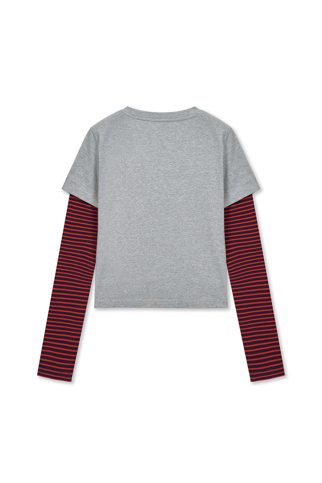 Matin Kim - Graffiti Logo Stripe Layered Top (Grey) product image 3 | TRAB K-Fashion Australia