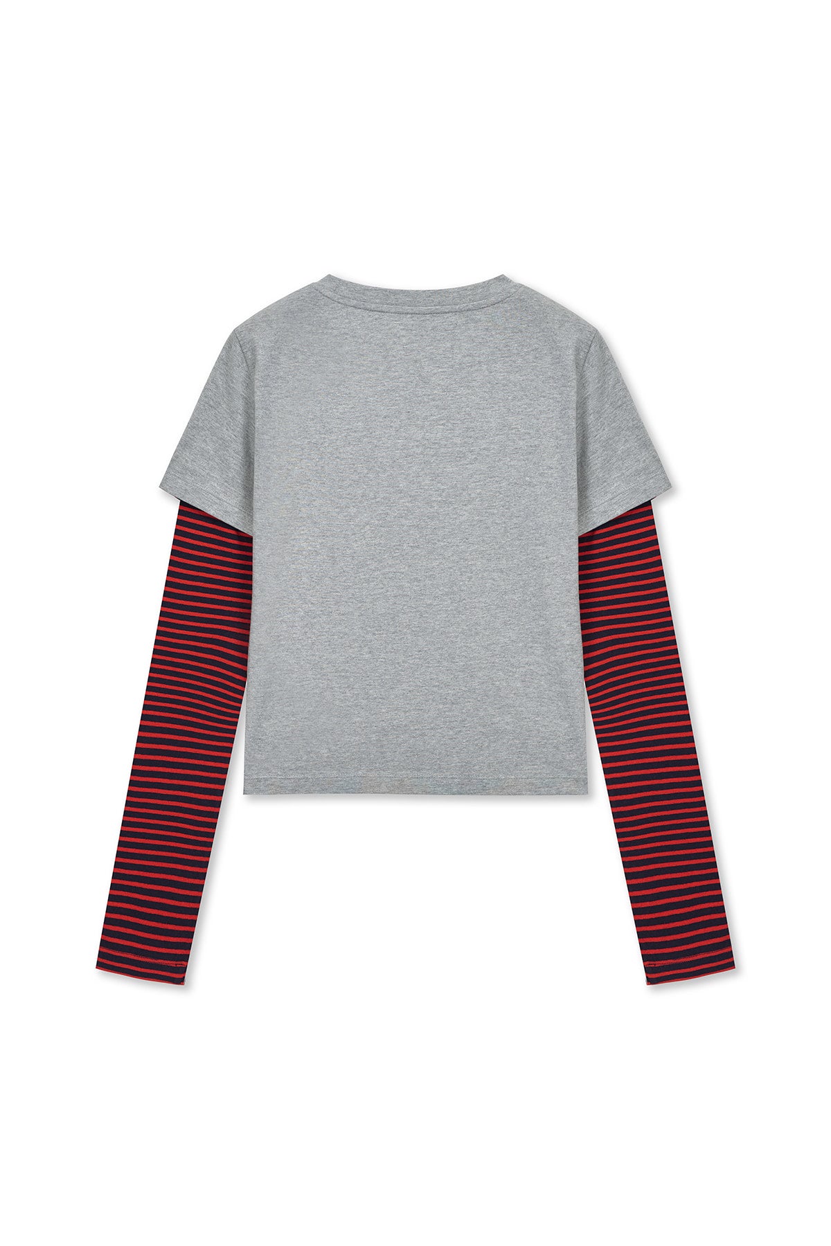 Matin Kim - Graffiti Logo Stripe Layered Top (Grey) product image 3 | TRAB K-Fashion Australia