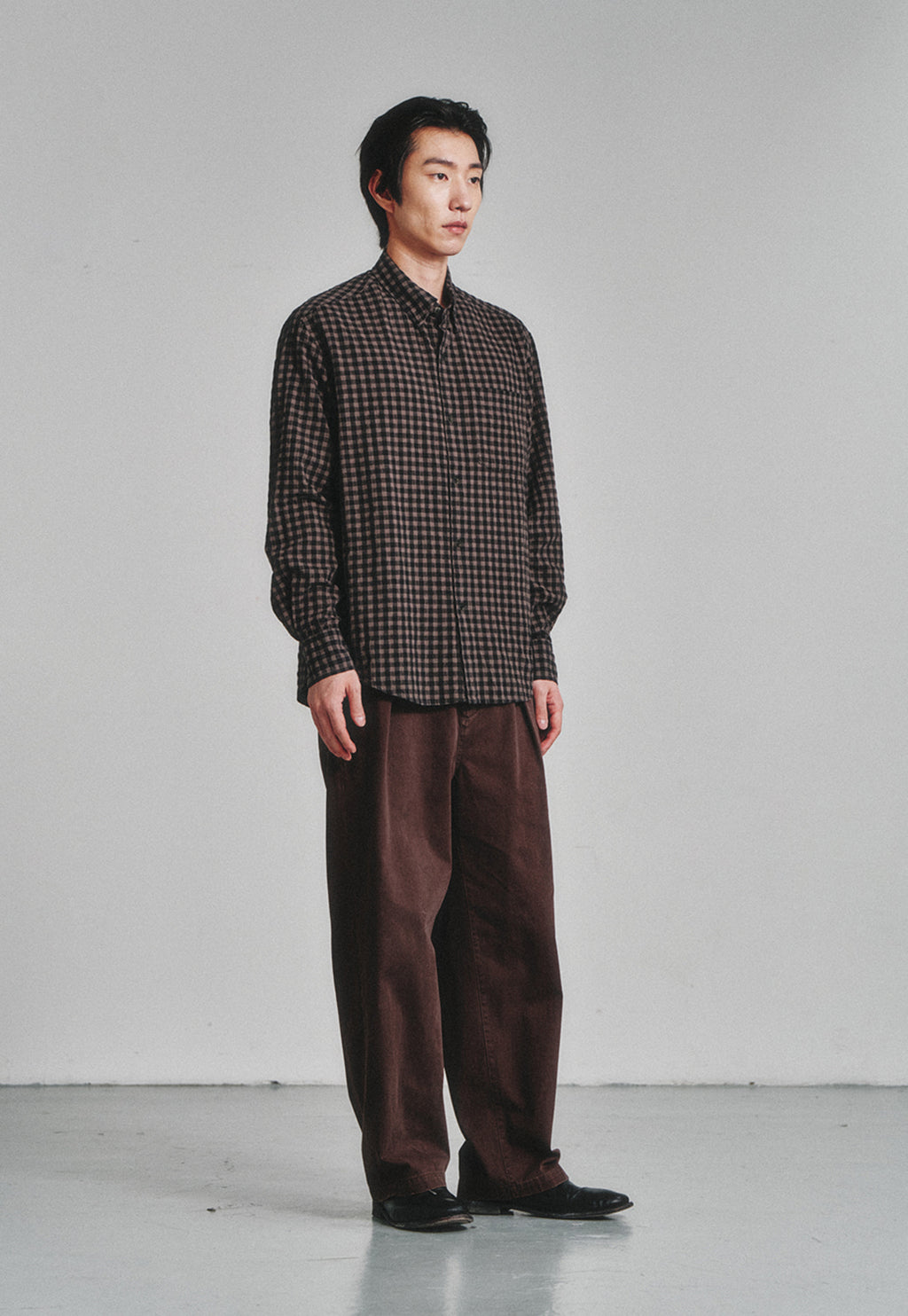 Art if acts - Gingham Check Oxford Shirt (Vintage Wood) product image 3 | TRAB K-Fashion Australia