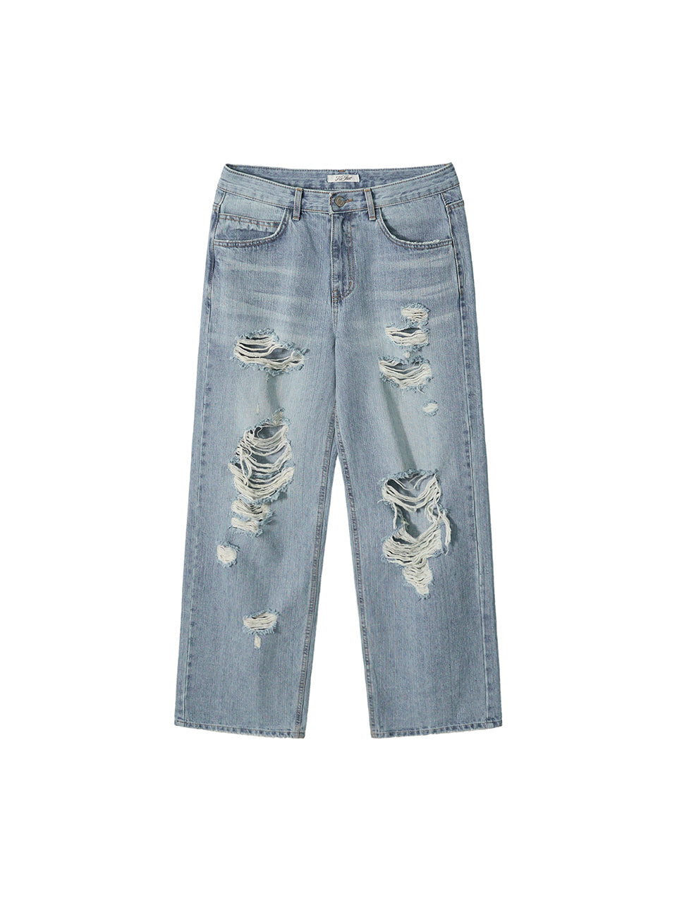Kijun - Distressed Relaxed Fit Jeans (Blue) product image 7 | TRAB K-Fashion Australia