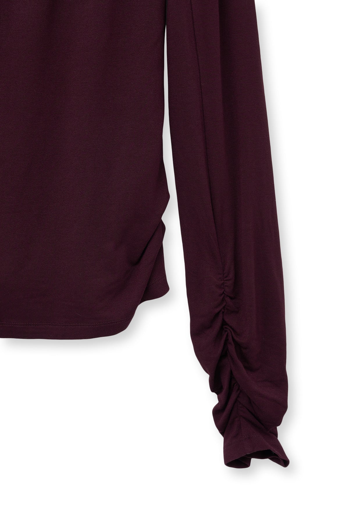 Matin Kim - Henly Neck Shirring Top (Burgundy) product image 4 | TRAB K-Fashion Australia