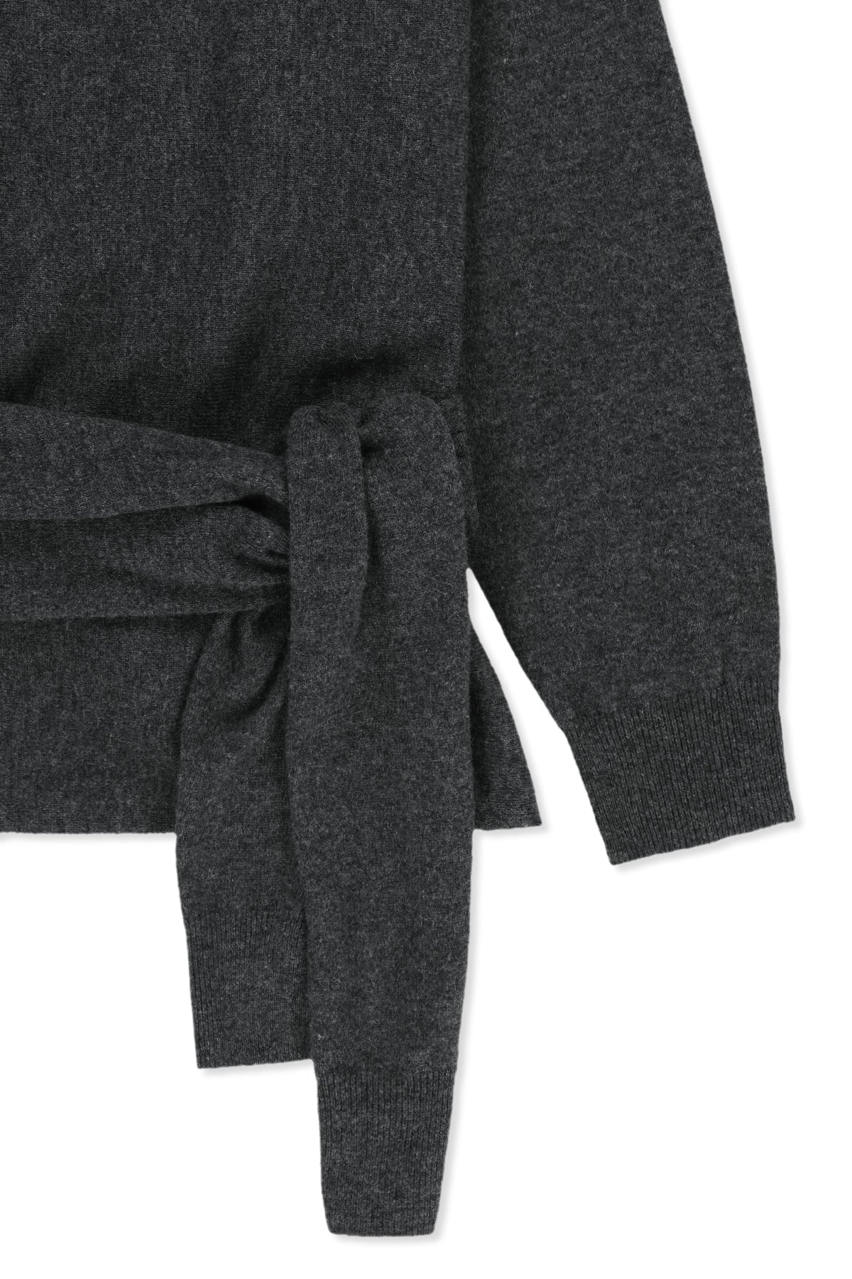 Matin Kim - Wrap Tie Knit Pullover (Charcoal) product image 4 | TRAB K-Fashion Australia
