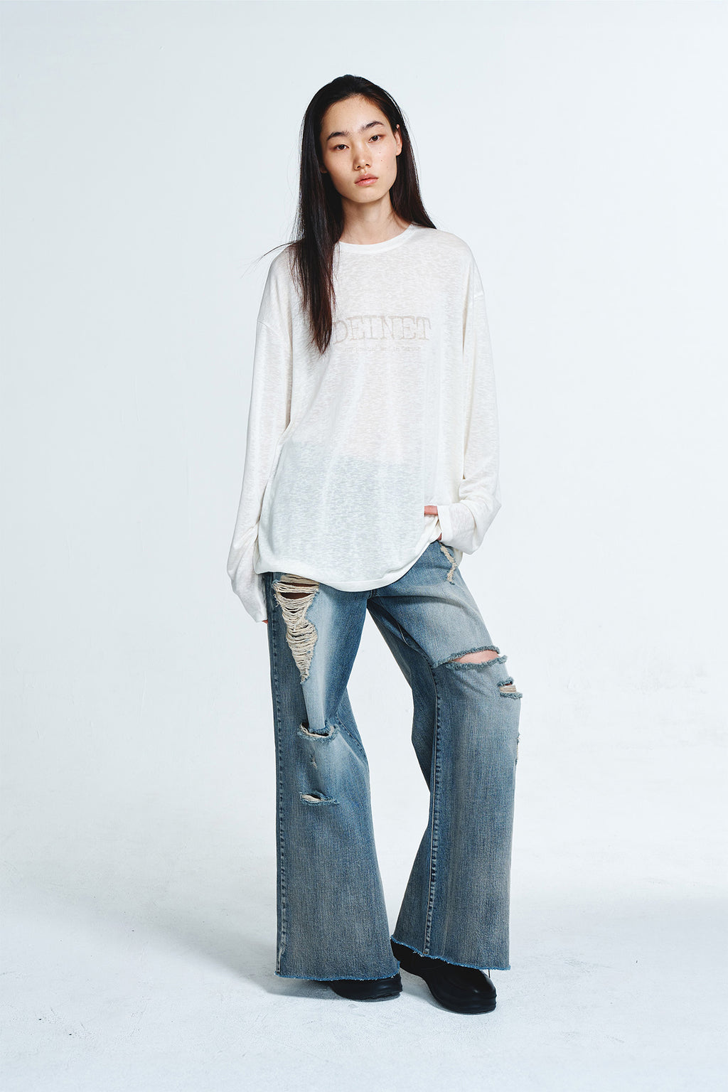 Deinet - Overfit Sweat Graphics T-Shirt (Ivory) product image 5 | TRAB K-Fashion Australia