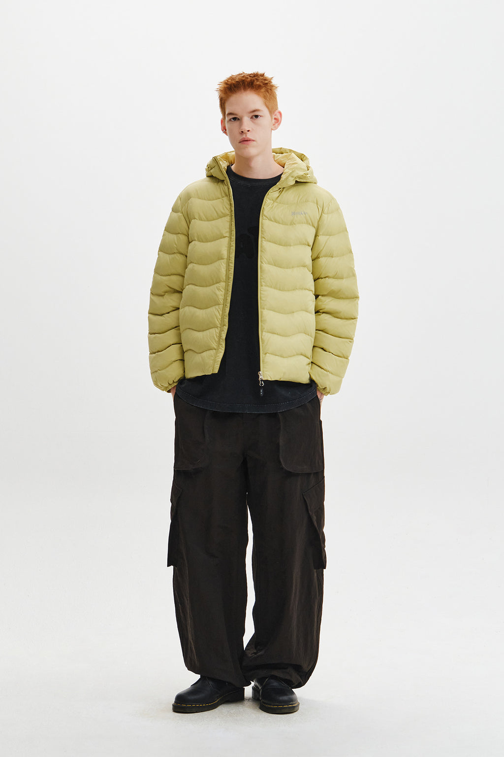 Matin Kim - Flowing Quilted Hoody Down Jumper (Lime) product image 11 | TRAB K-Fashion Australia