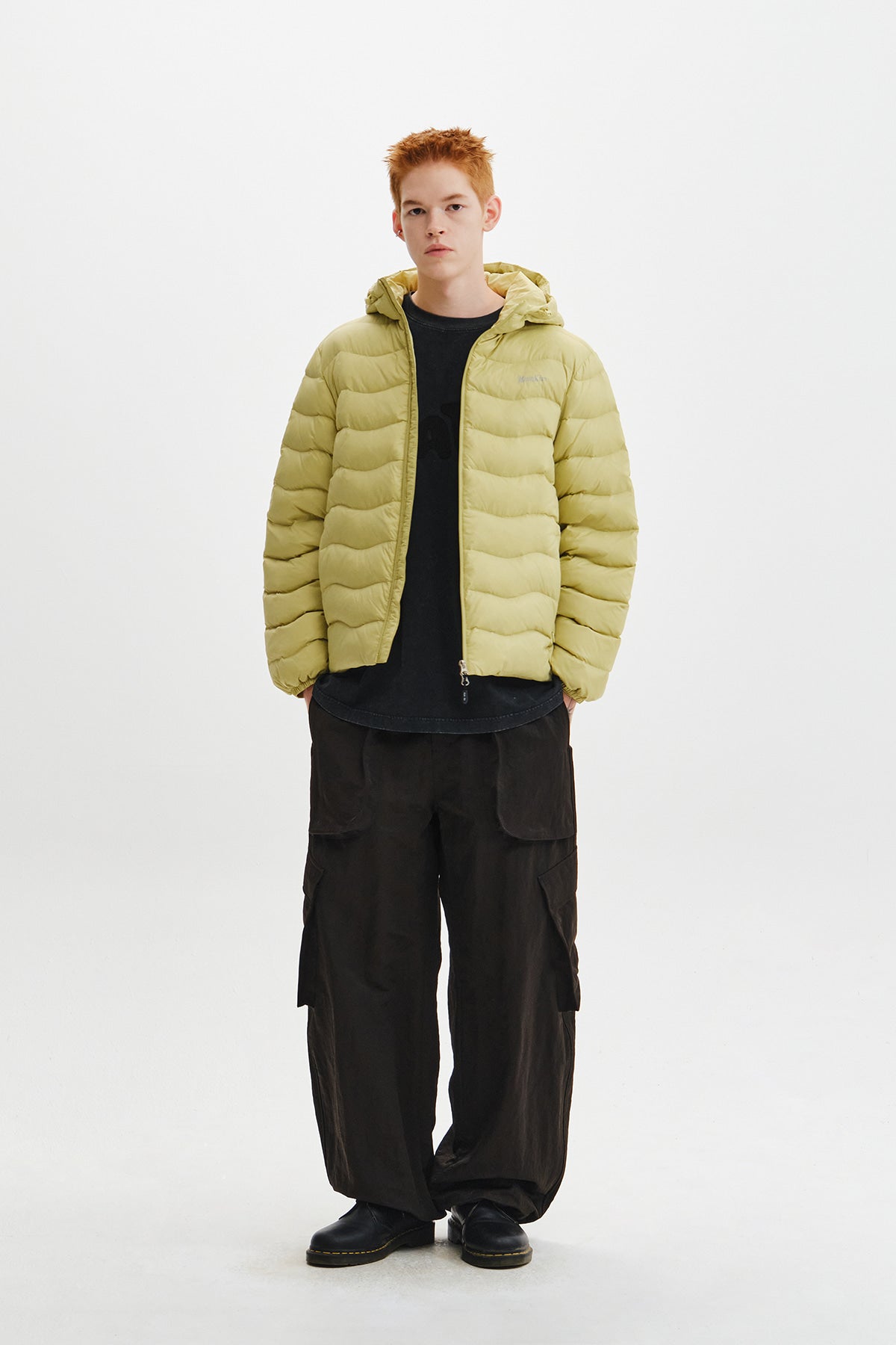 Matin Kim - Flowing Quilted Hoody Down Jumper (Lime) product image 11 | TRAB K-Fashion Australia