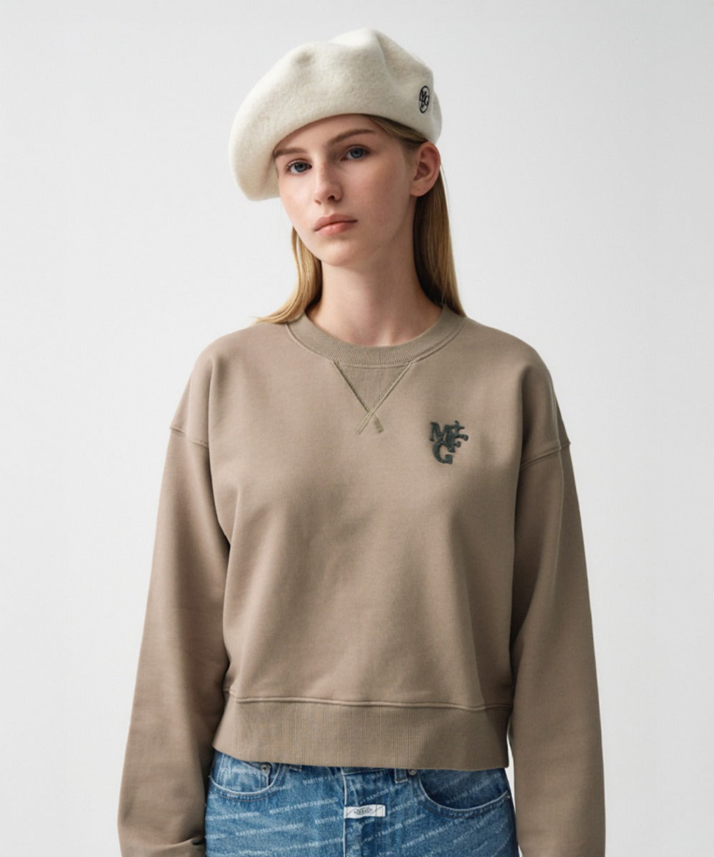 Marithe & Francois Girbaud - M+fg Crop Sweatshirt (Beige) product image 1 | TRAB K-Fashion Australia