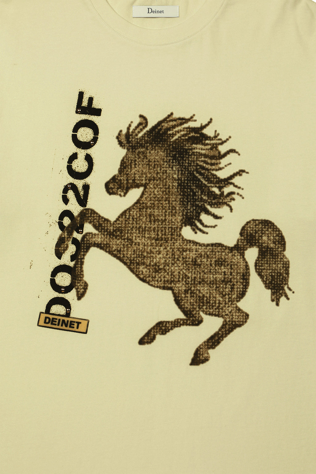 Deinet - Horse Graphic T-Shirt (Beige) product image 4 | TRAB K-Fashion Australia